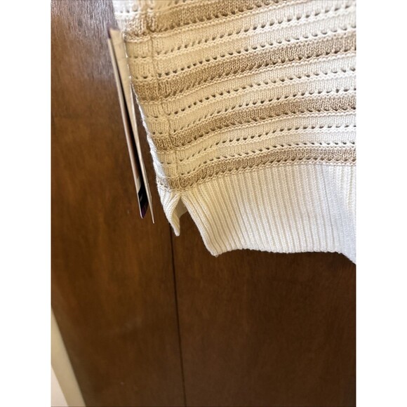 NEW French Connection Women's Sleeveless Sweater Size XXL Ivory/Tan Knit - Picture 8 of 8